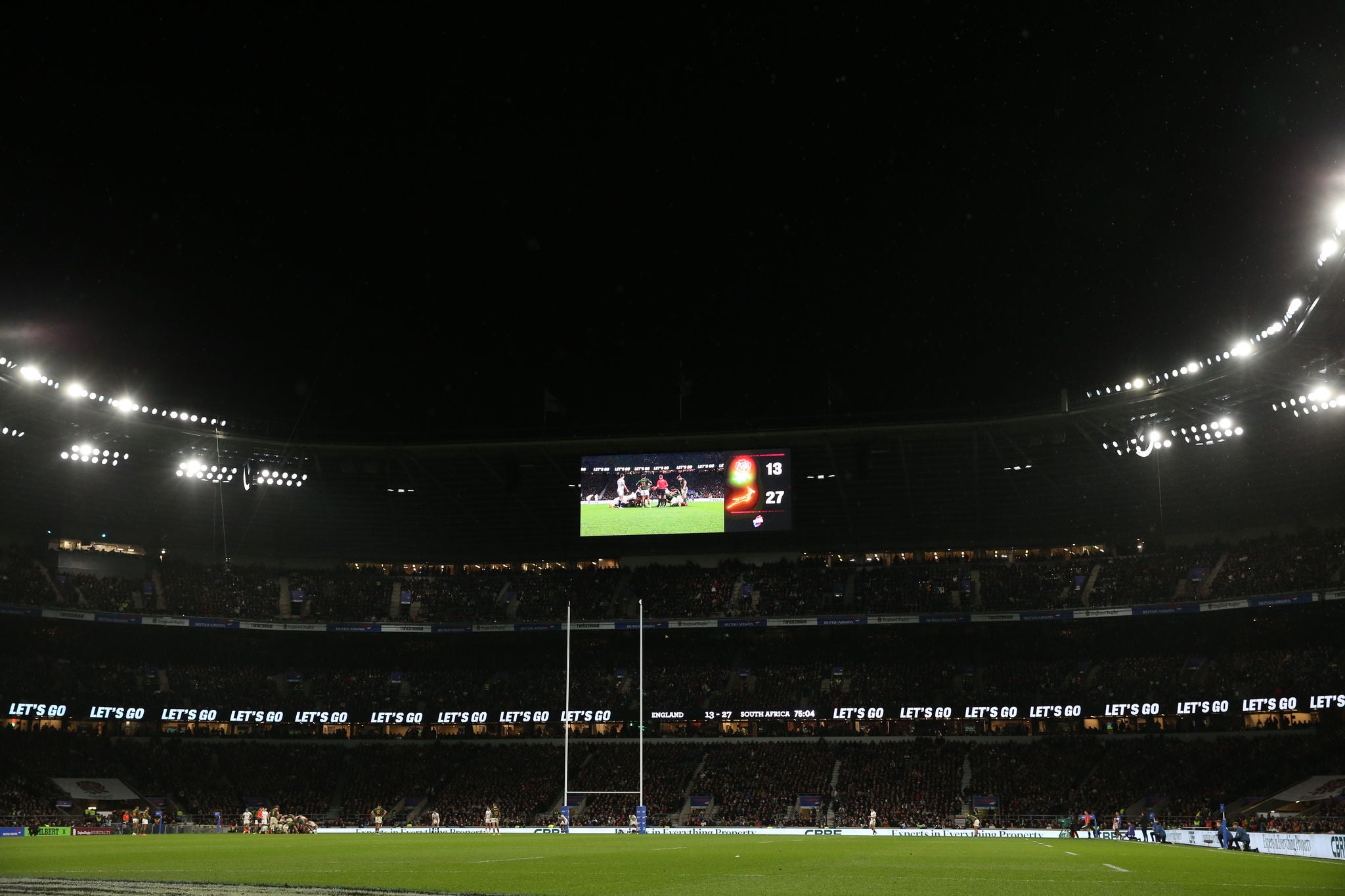 LONDON, ENGLAND - NOVEMBER 26: General view  during the Autumn International match between England and South Africa at Twickenham Stadium on November 26, 2022 in London, England. (Photo by Steve Bardens - RFU/The RFU Collection via Getty Images)